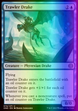 MTG Magic the Gathering Trawler Drake (74/493) Phyrexia All Will Be One NM FOIL
