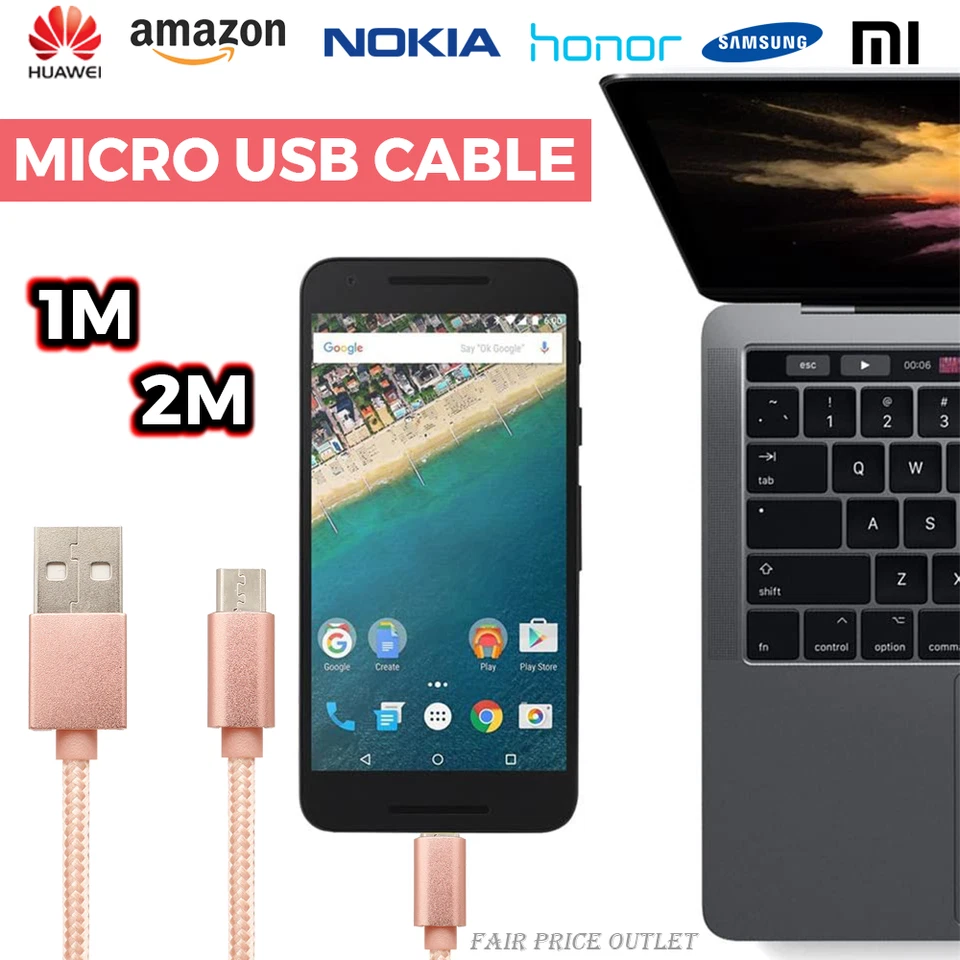 Fast Micro USB Data Sync Charger Cable For SONY SAMSUNG S4 S5 S6 S7 HTC LG Sony - Image 4 of 4