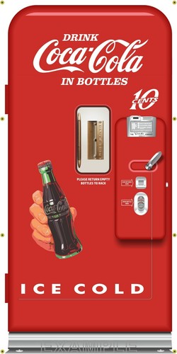COCA COLA VINTAGE VENDING MACHINE VENDO REPLICA MODEL 39 REMAKE PRINTED MURAL - Picture 5 of 6