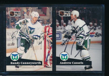 Lot 2 1991-92 Pro Set #392 Cunneyworth 395 Cassels Whalers Signed Autograph HM63