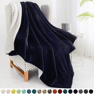 LARGE Double NAVY BLUE Fleece Blanket Sofa / Bed Throw ...