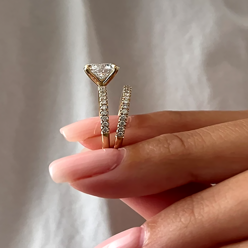 14k Yellow Gold Women Ring Set 2.4 Ct IGI Lab Grown Round Cut Diamond 7 8 9 - Picture 7 of 17