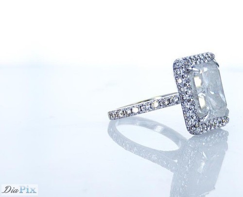 12.98ct Radiant Cut Halo Design Natural Diamond Ring G Color SI2 Clarity - Picture 4 of 6