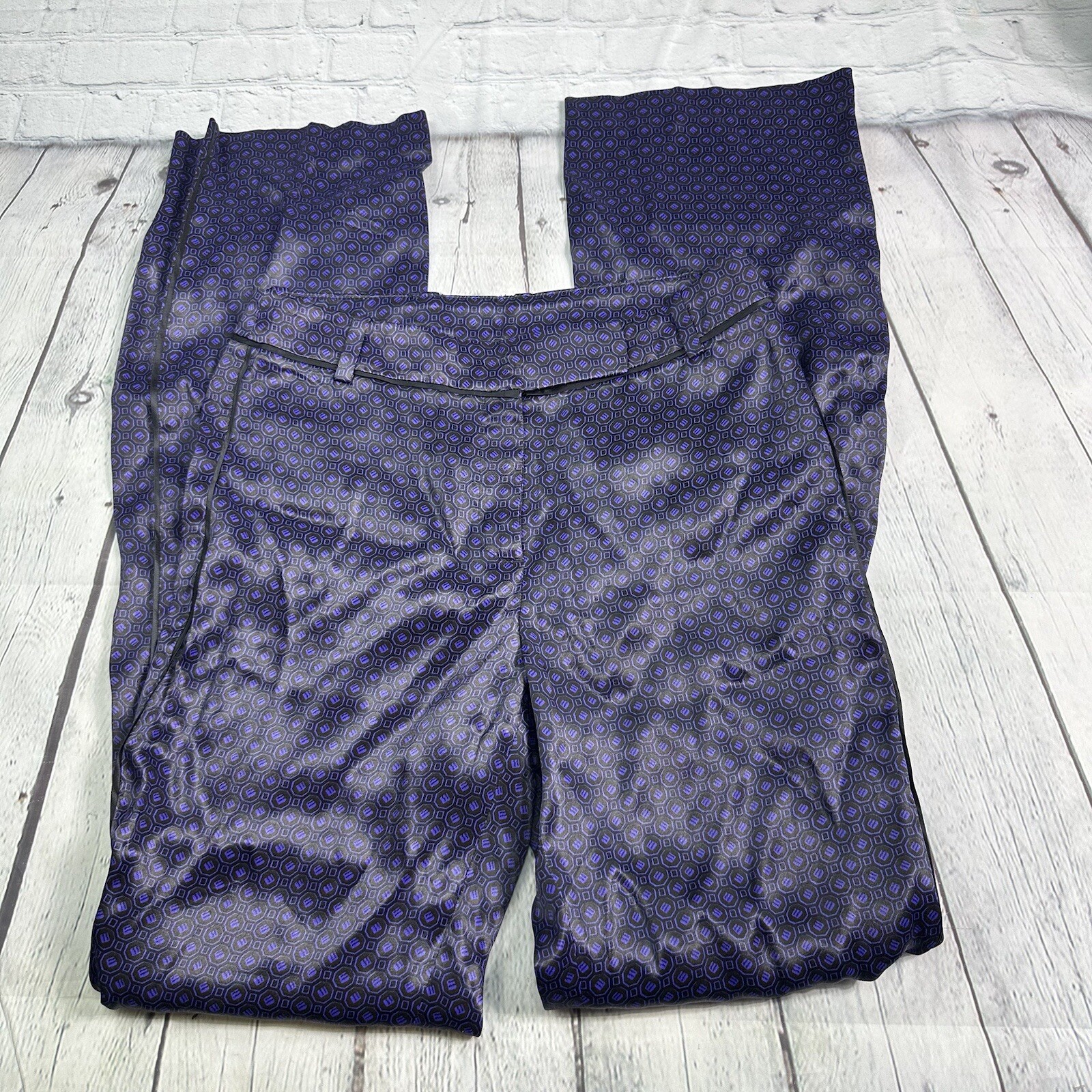 Massimo Dutti Pants in Geometry Pattern Satin Pur… - image 3