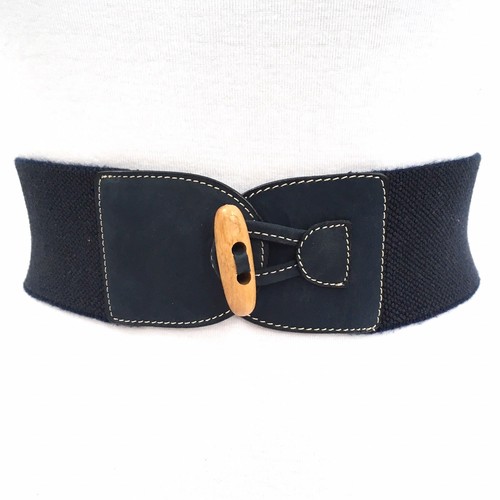 Italian Leather Designer Belt Jute Navy 