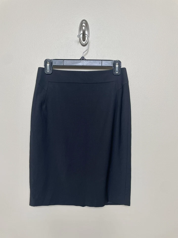 Falda lápiz negra forrada para mujer Ann Taylor con abertura trasera talla 0P nueva sin etiquetas