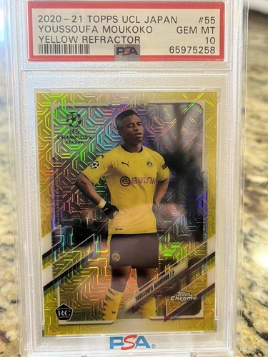 Youssoufa Moukoko Yellow /150 Rookie 2020-21 Topps Chrome Japan PSA 10 #55