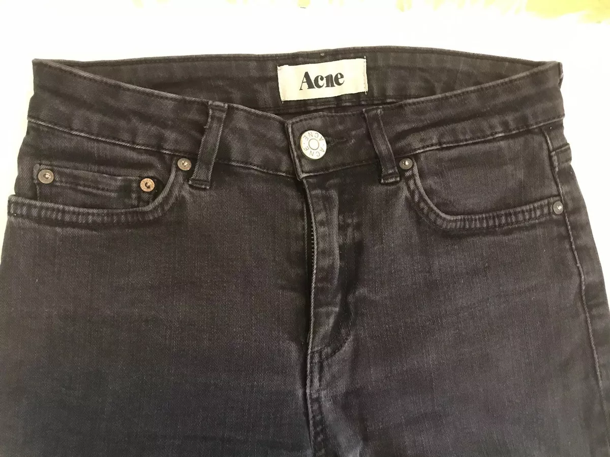 Acne Studios Jeans Womens Skin 5 Lacey Black Skinny Slim Denim Pant Size 25