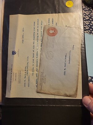 1901 2cent CDS Letter - Chicago - Jacksonville, ILL - American Steel & Wire Co.