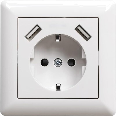 Kompakte USB Schuko Steckdose für Smartphone und Tablet   Einfache Installation