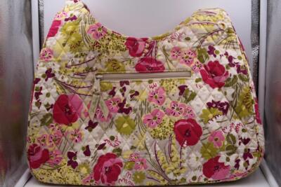 Vera Bradley  Toggle Tote Shoulder Bag, Lilli Bell Pink White Red Flowers Purse