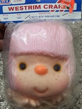 Vintage Westrim Crafts Mitzy Doll Pink Yarn Hair incl. Head Hands NEW SEALED