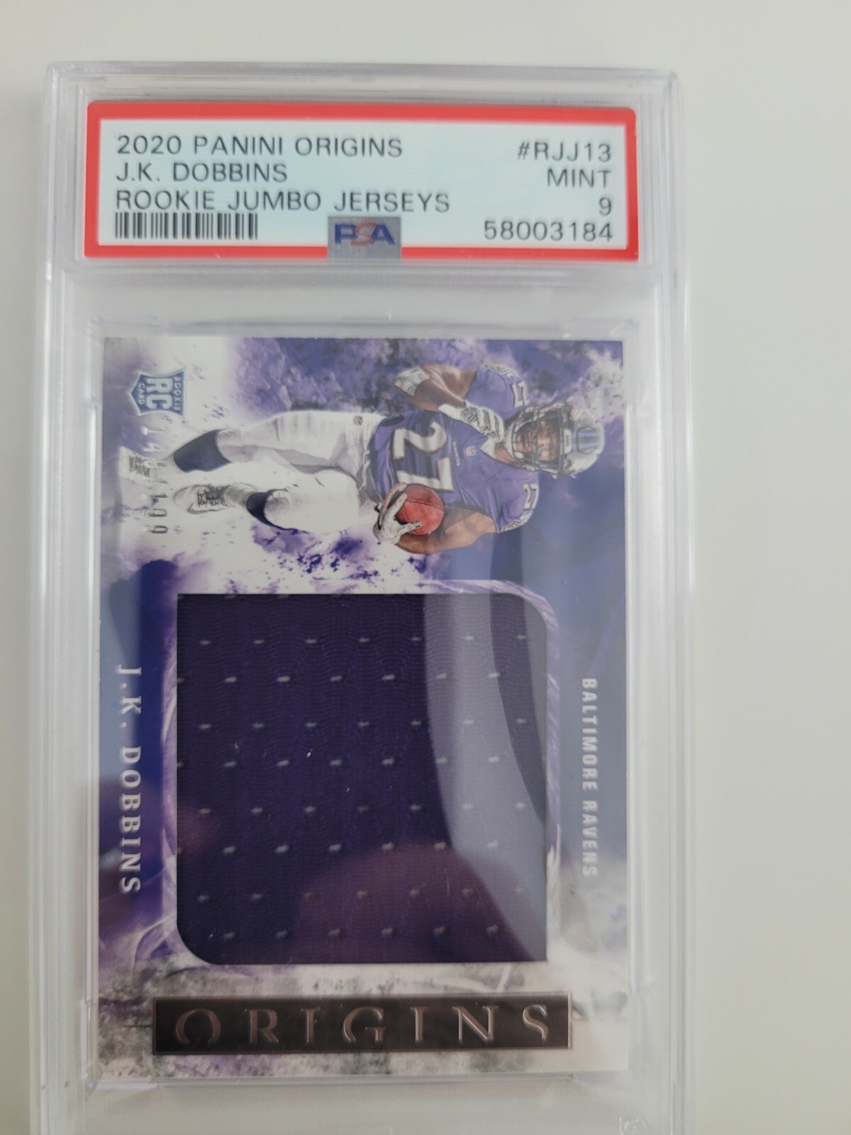 JK Dobbins Panini Origins Rookie Jumbo Jerseys #RJJ13 Base