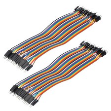Male to Male 40Pin Breadboard Jumper Wire 2.54mm Pitch Cable 20cm 2 Pcs
