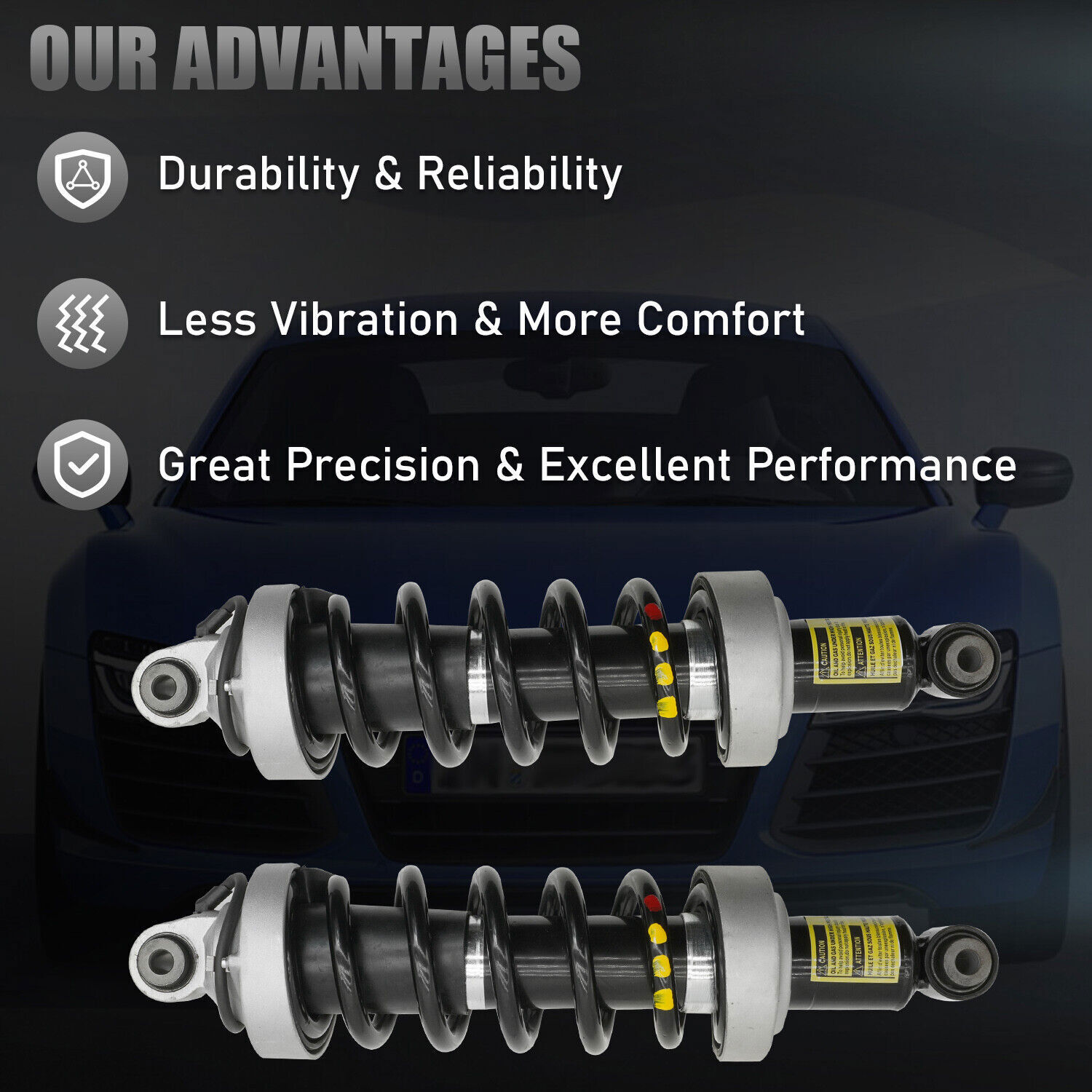Pair Rear Magnetic Ride Coil Spring Struts Shocks For Audi R8 V8 V10 2007-2015