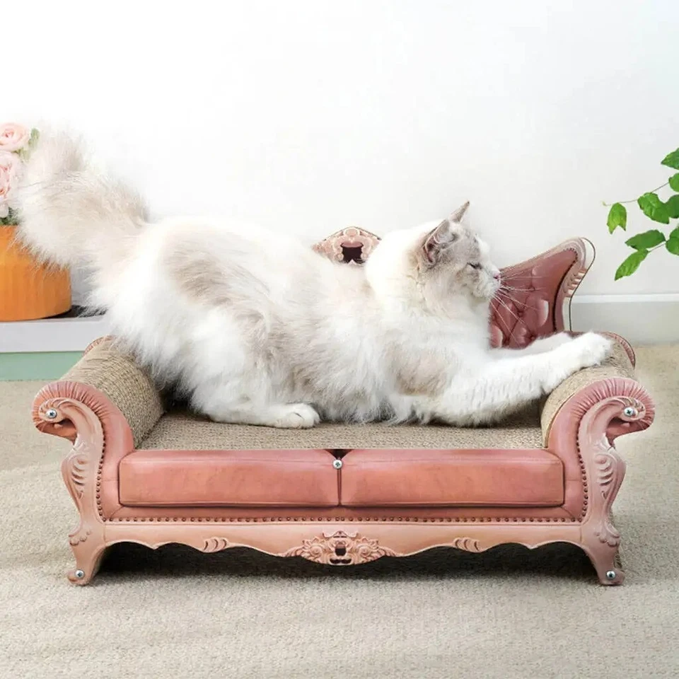 Luxury Cat Scratcher Thick Cardboard Cat Couch with Scratch Pad Scratching Post - Image 4 of 4