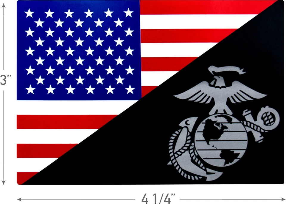 USMC Eagle, Globe and Anchor Flag Decal Adhesive Sticker USA American Outdoor - Image 2 of 4