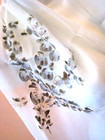 Vintage Womens 1960s sheer painted multicolor head scarf/ scarf 40”x 16” — photo 1