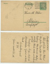 64666 - Entero P 204 - Postal - Frankfurt 10.10.1925 a Maguncia