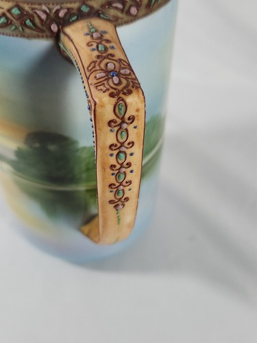 Antique Nippon Hand Painted Pitcher, Fishing Boats No Lid - Picture 8 of 11