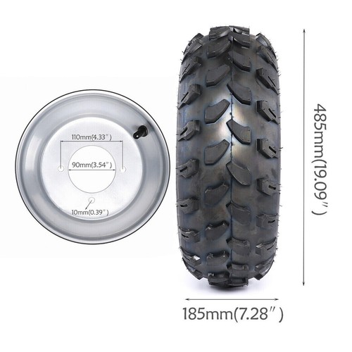 2pc 19x7-8" Front 19x7.00-8 19x700-8 Tyre Wheel 4 Stud Rim ATV Go Kart 150cc 250 - Picture 2 of 6