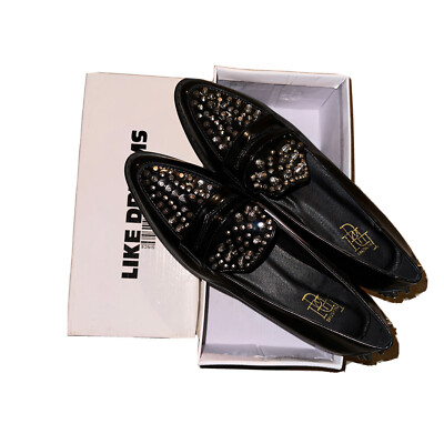 Like Dream Womens Size 9 Black Gloss Sparkly Dress Shoes Slip On New Open  Box | eBay