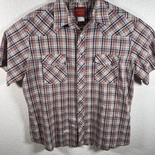Vintage Rustler Western Pearl Snap 