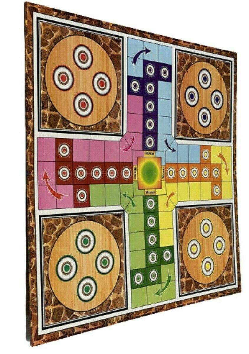 Large Ludo Board Games Family Kids Adults Fun Game Ludo Pawns Strong  Cardboard