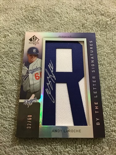 Autógrafo ""R"" SP auténtico Andy Laroche 2007 auténtico #/60 de los Dodgers - Imagen 2 de 5