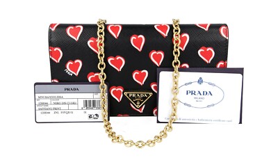 PRADA Saffiano Leder Mini Schultertasche Handtasche HERZEN - NEU
