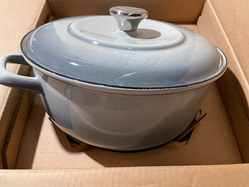 Merten & Storck 5.3qt Enameled Iron Dutch Oven Cloud Grey Thinner and Stronger - Picture 3 of 5