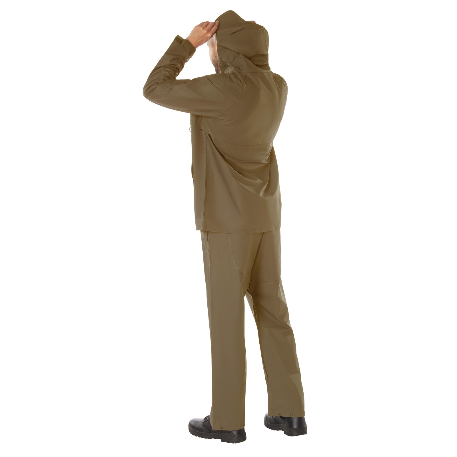 Rothco 2 Piece Microlite PVC 100percent Waterproof Rainsuit - Coyote Brown image 6