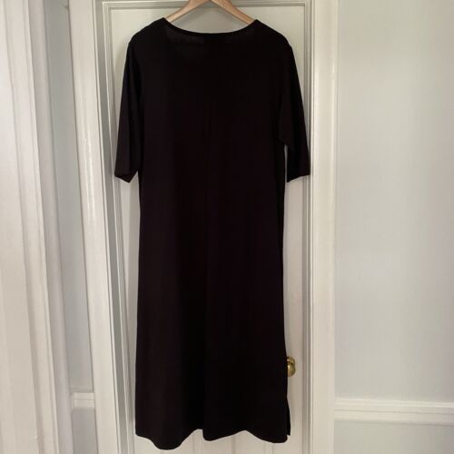 Coconut Bay Black Cotton Dress Safari Giraffe Zebra Lagenlook Art Teacher Sz M - Picture 2 of 9