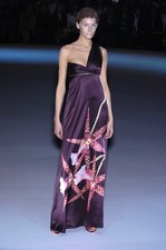 ALEXANDER MCQUEEN AW04 Runway Vintage Orchid Print Dress IT40 - Museum Piece
