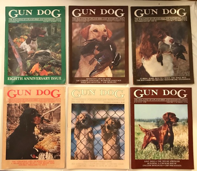 6 issues 1990 Gun Dog Magazines Complete training hunting upland