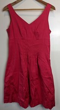 Laura Ashley Pink Sleeveless Cotton Blend Women's Fit Flare Tea Dress Size 10