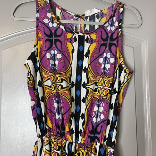 Peach Love Size S Romper Sleeveless Open Back Pockets Multicolor Sleeveless - Picture 2 of 8