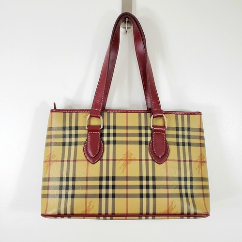 Burberry Haymarket Medium Regent Tote Red Trim Limited Edition - Picture 2 of 20