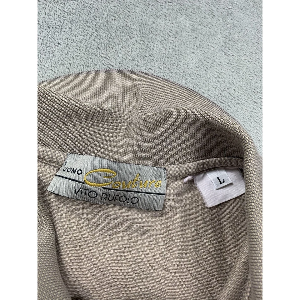 Camisa polo marrón grande Vito Rufoio Lomo Couture para hombre Foto 3 de 4