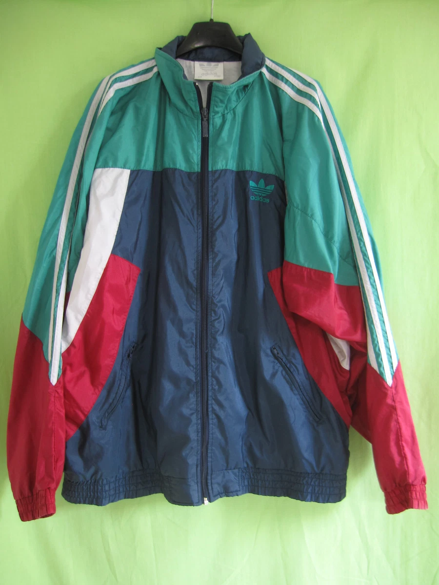 Vintage adidas Canvas 90 S Nylon Polyamide Jacket Green Navy Jacket 192 XXL
