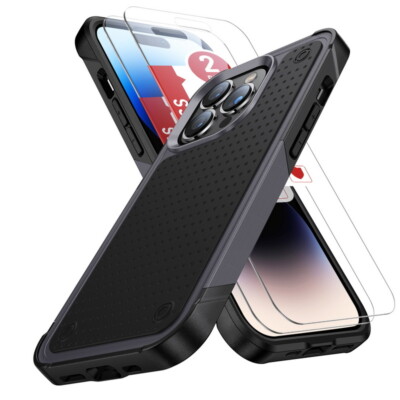 2x Panzerfolie Glas Schutzülle für iPhone 15 14 13 12 Pro Max Handy Hülle Case