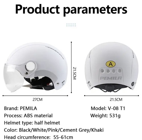 PEMILA Fahrradhelm mit Schutzbrillenglas Gehörschutz reflektierender Aufkleber - Bild 4 von 5