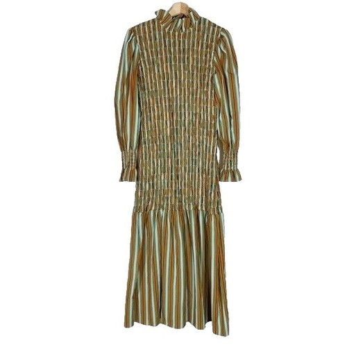 green honolulu flowers long sleeve maxi dress Floral Print Long Sleeve Maxi Dress Small / Spearmint-Navy main image 1