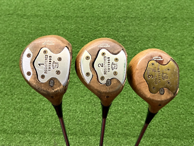 1F 【ビンテージ】Power Bilt HB MASTER パーシモンウッド H&B LOUISVILLE POWERBILT CUSTOM MADE Persimmon 1 2 3 WOOD SET