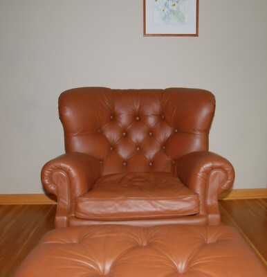 Luxurious Ralph Lauren Classic Writer's Chair and Ottoman by Henredon  $16,960