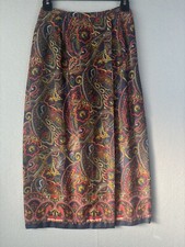 Vintage Talbots Petite Women  s Skirt 2 Paisley Wrap Long Cottagecore 2771