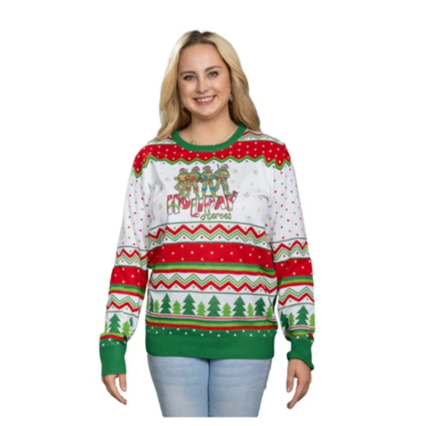 Womens Teenage Mutant Ninja Turtles TMNT "Holiday Heroes" Ugly Christmas Sweater