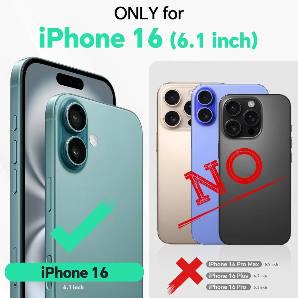 TUCCH Wallet Case for iPhone 16 (6.1") 2024 5G, Magnetic PU Leather Foldable Cas - Image 2 of 4