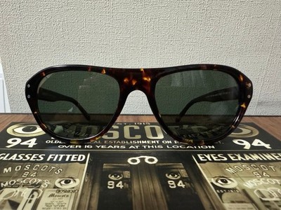 MOSCOT AVRAM 52 SONNENBRILLE DARK HAVANA GESTELL G-15 GRAU GRÜNE GLÄSER UNBEN...