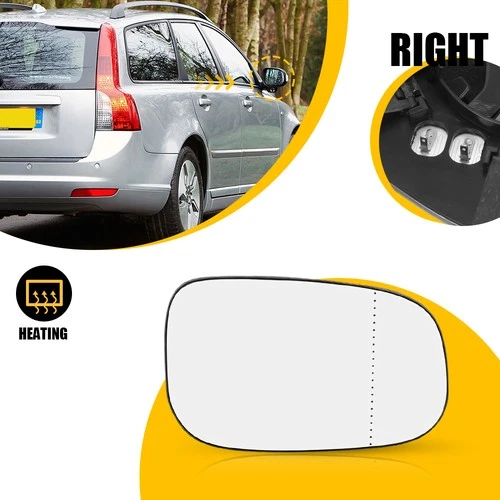 For Volvo V50 2007-2012 & V70 2007 Heated Mirror Glass Passenger Right Side OE